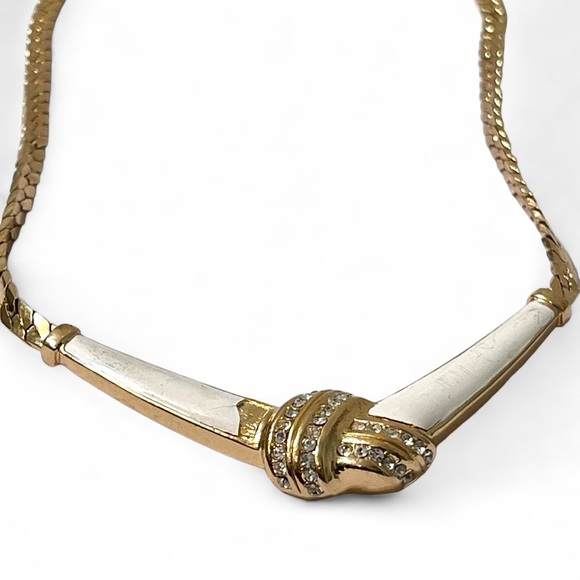 ❤️ Vintage DIOR Gold and Acrylic Statement Necklace - Picture 4 of 6